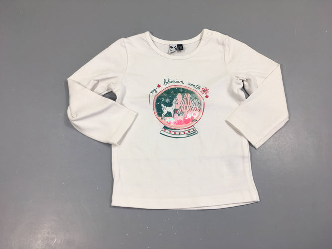 T-shirt m.l blanc boule de neige, moins cher chez Petit Kiwi
