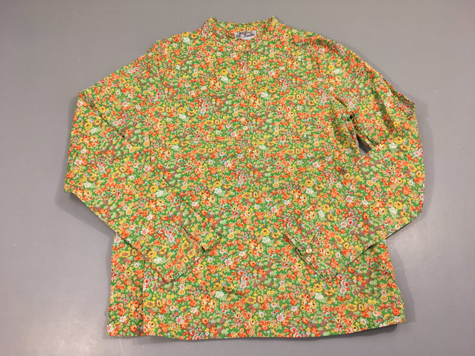 Blouse m.l liberty fleurs vert/orange/jaune Eli Boullie, moins cher chez Petit Kiwi
