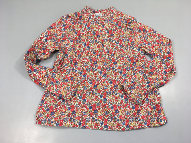 Blouse m.l liberty fleurs rouge/bleu/jaune Eli Boullie, moins cher chez Petit Kiwi