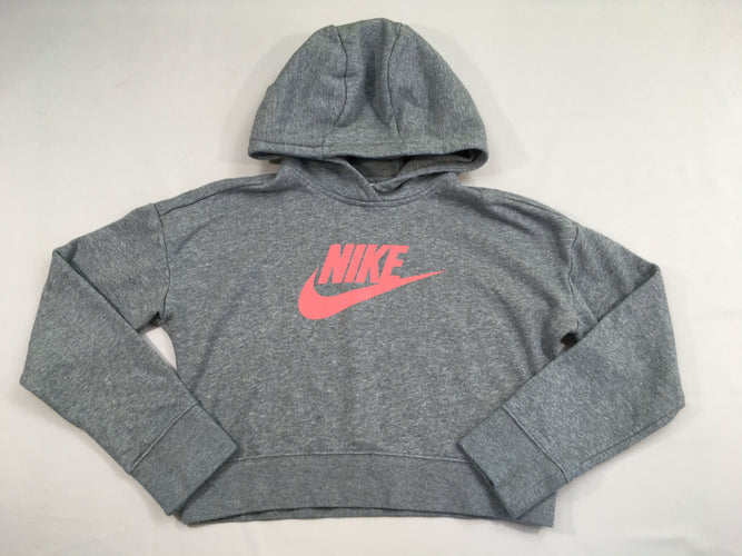 Sweat court gris chiné à capuche Nike, moins cher chez Petit Kiwi