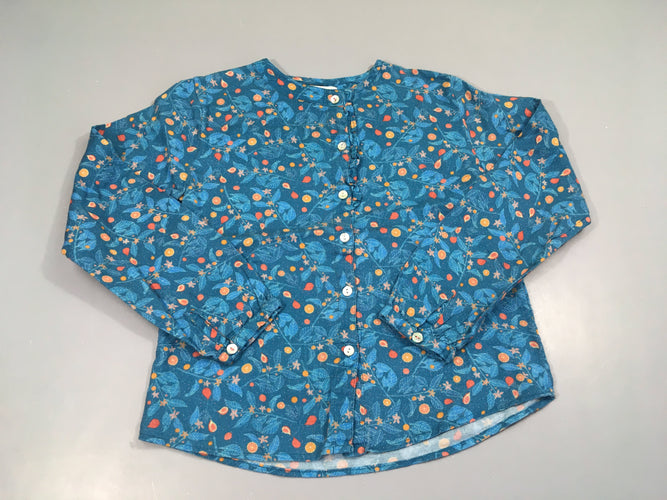 Chemisier ml bleu feuillage/fruits froufrous Arsène et les pipelettes, moins cher chez Petit Kiwi