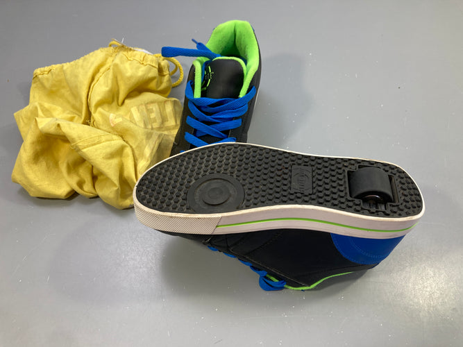 Baskets à roulettes Heelys Skate Mate noir/bleu/vert néon, 39, moins cher chez Petit Kiwi