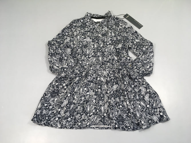 NEUF Robe m.l noire motfis blancs, moins cher chez Petit Kiwi