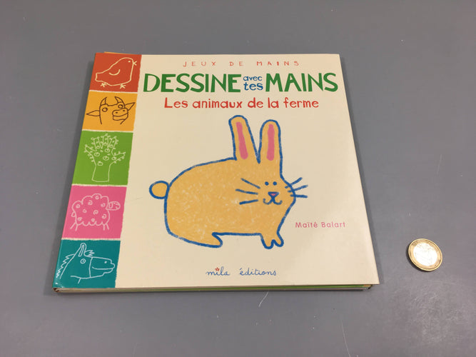 Dessine avec tes mains-Les animaux de la ferme, moins cher chez Petit Kiwi