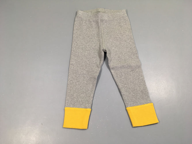 Legging côtelé gris/jaune bonjour Maurice, moins cher chez Petit Kiwi