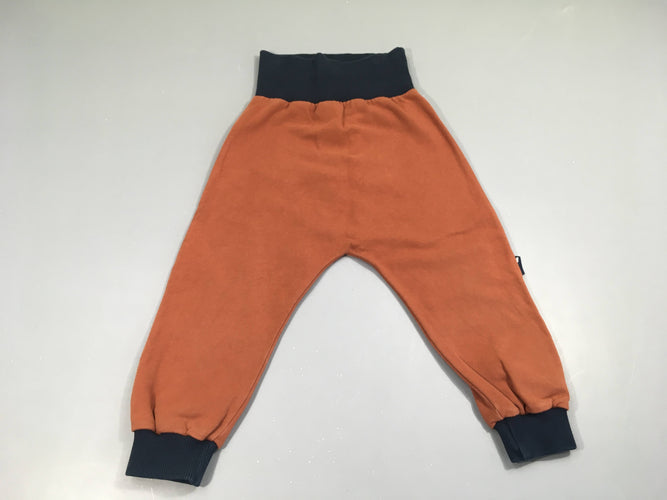 Pantalon terra cotta/bleu foncé taille et chevilles élastiques l'asticot, moins cher chez Petit Kiwi