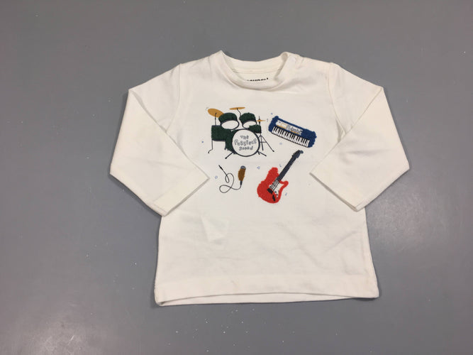 T-shirt m.l blanc instruments, moins cher chez Petit Kiwi