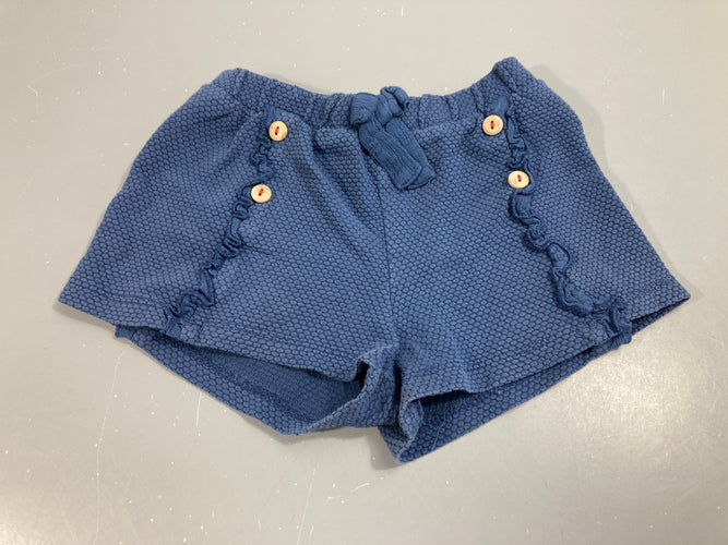 Short bleu tissu texturé, moins cher chez Petit Kiwi