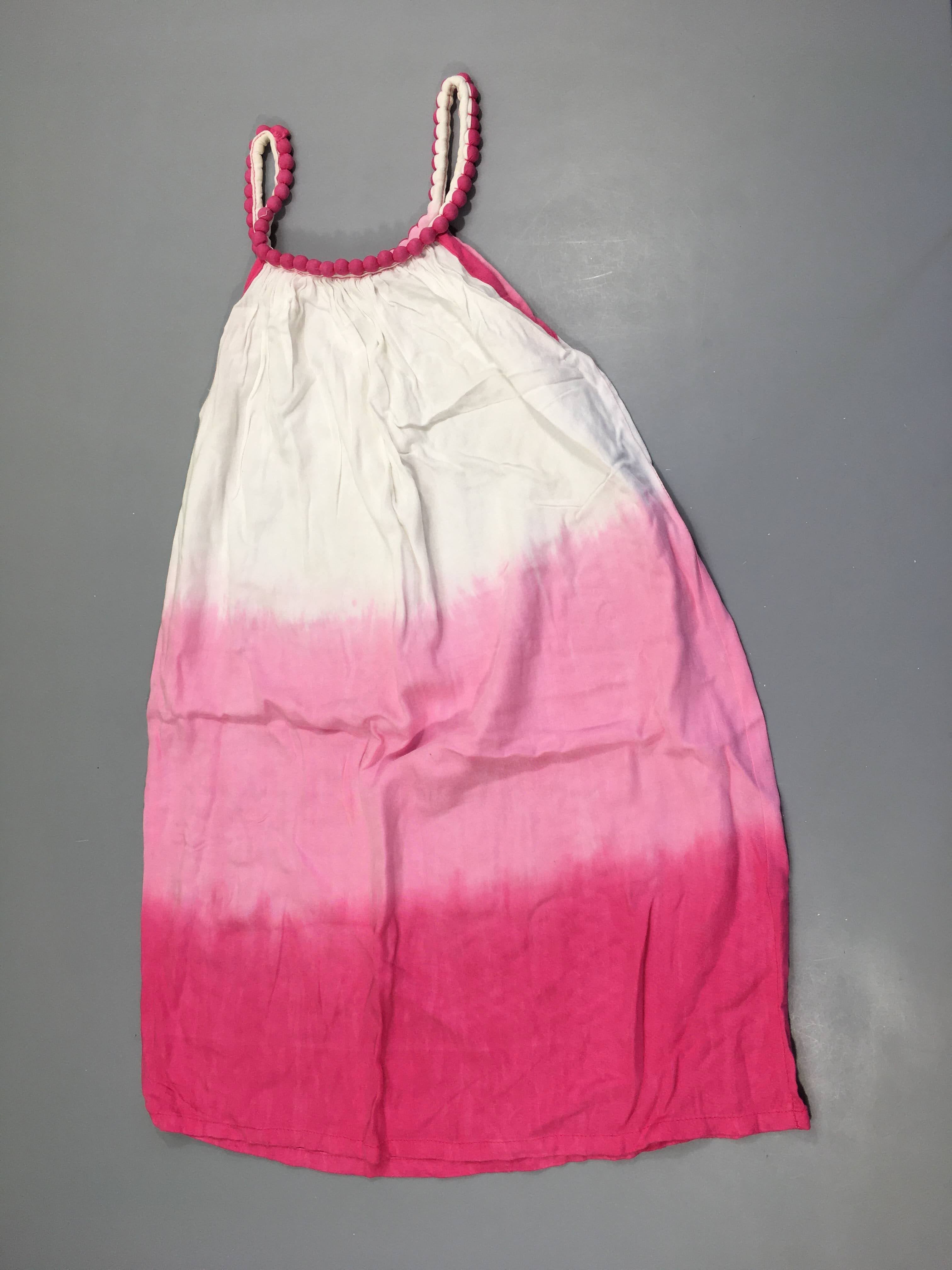 Robe fines bretelles blanc/rose tie&dye