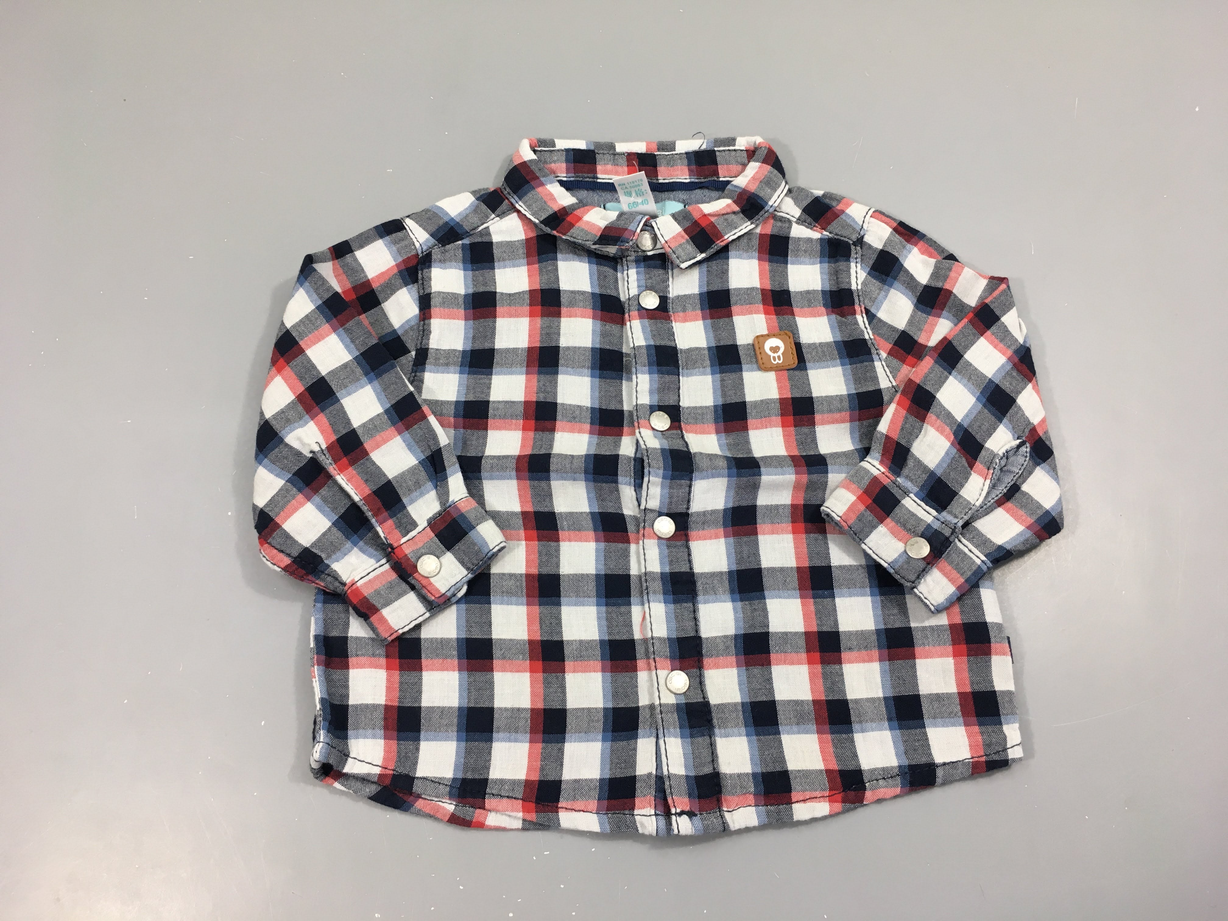 Chemise ml carreaux bleu/blanc/rouge