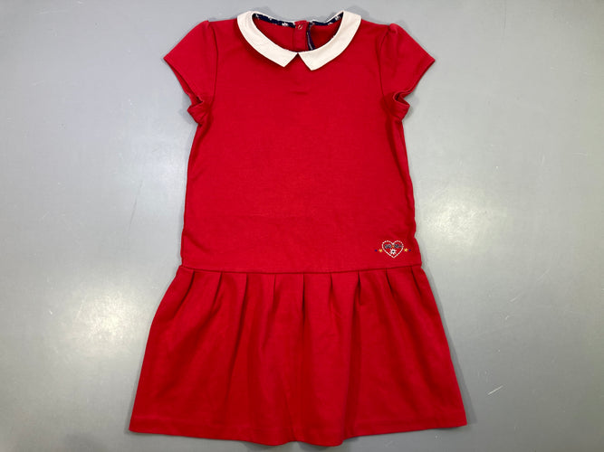 Robe m.c rouge molleton légèrement bouloché, moins cher chez Petit Kiwi