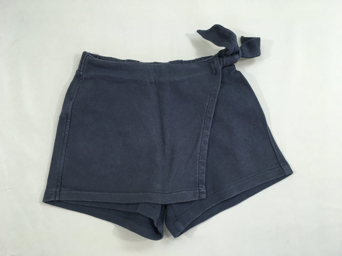 Short jupe superposée molleton bleu foncé, moins cher chez Petit Kiwi