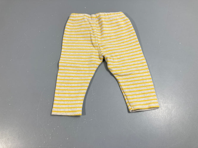 Legging jersey rayures ecru/jaune, moins cher chez Petit Kiwi