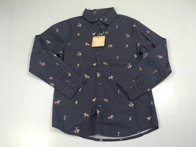 NEUF chemise slim fit ml bleu foncé chevaux, moins cher chez Petit Kiwi