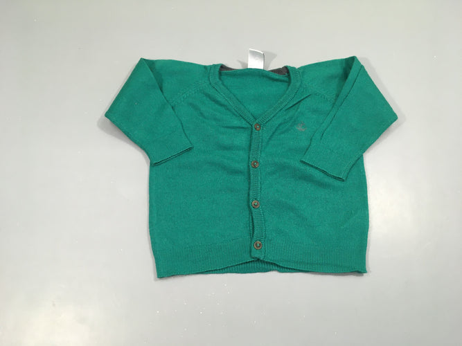 Gilet vert 57% laine, moins cher chez Petit Kiwi