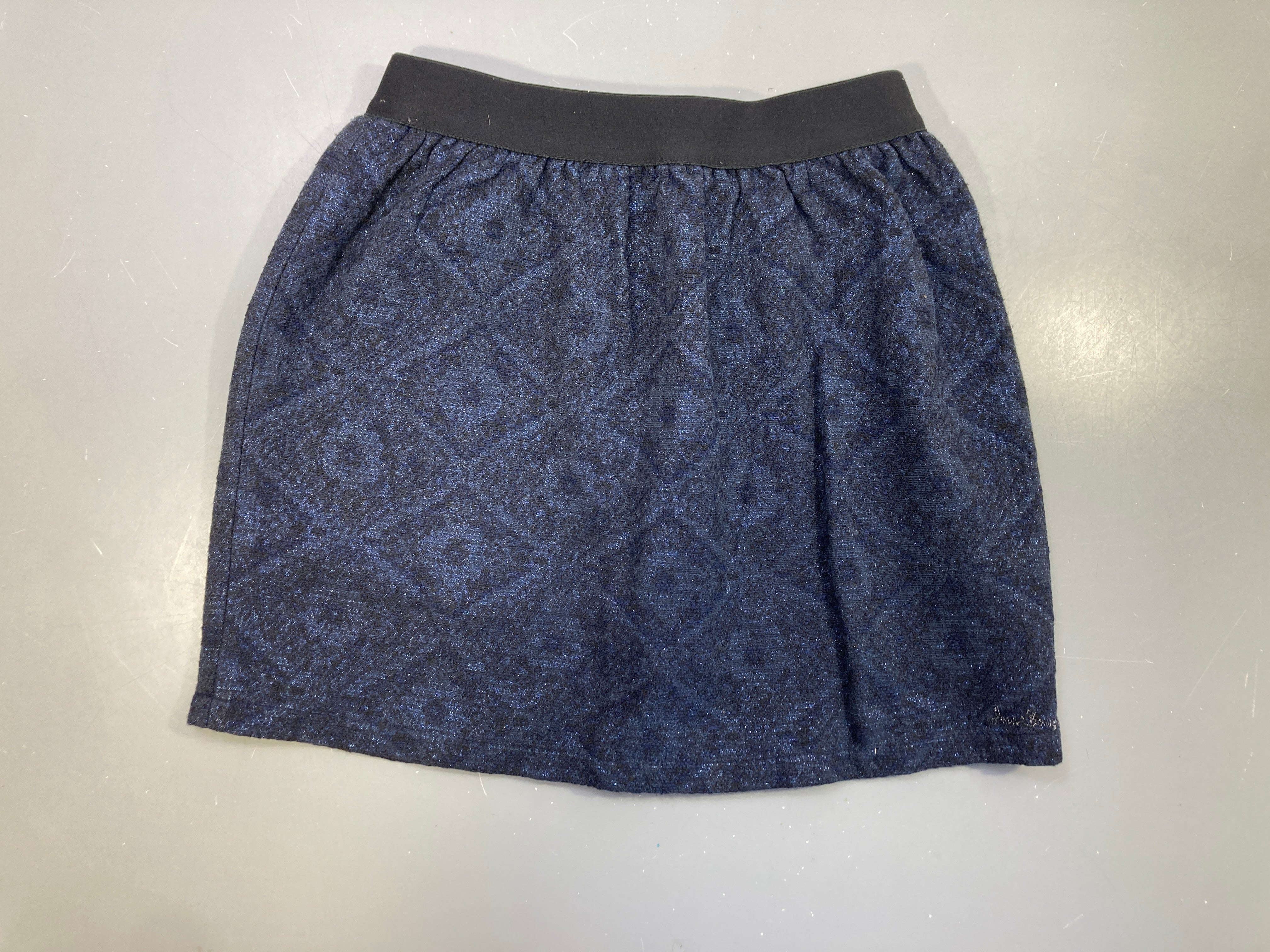 Jupe texturée bleue foncé irisé