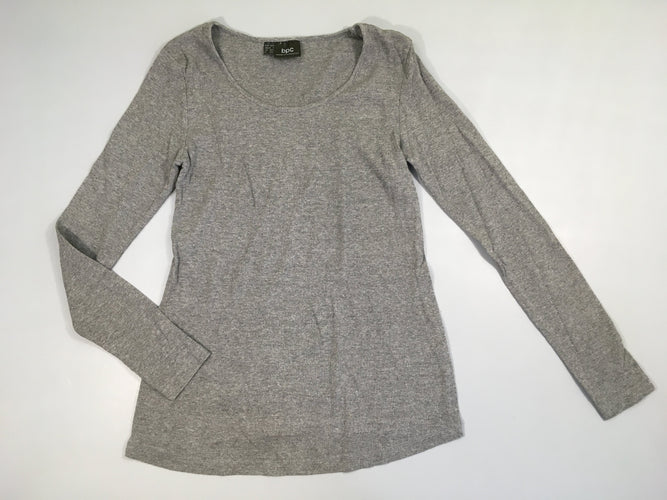 T-shirt m.l côtelé gris chiné de grossesse, moins cher chez Petit Kiwi