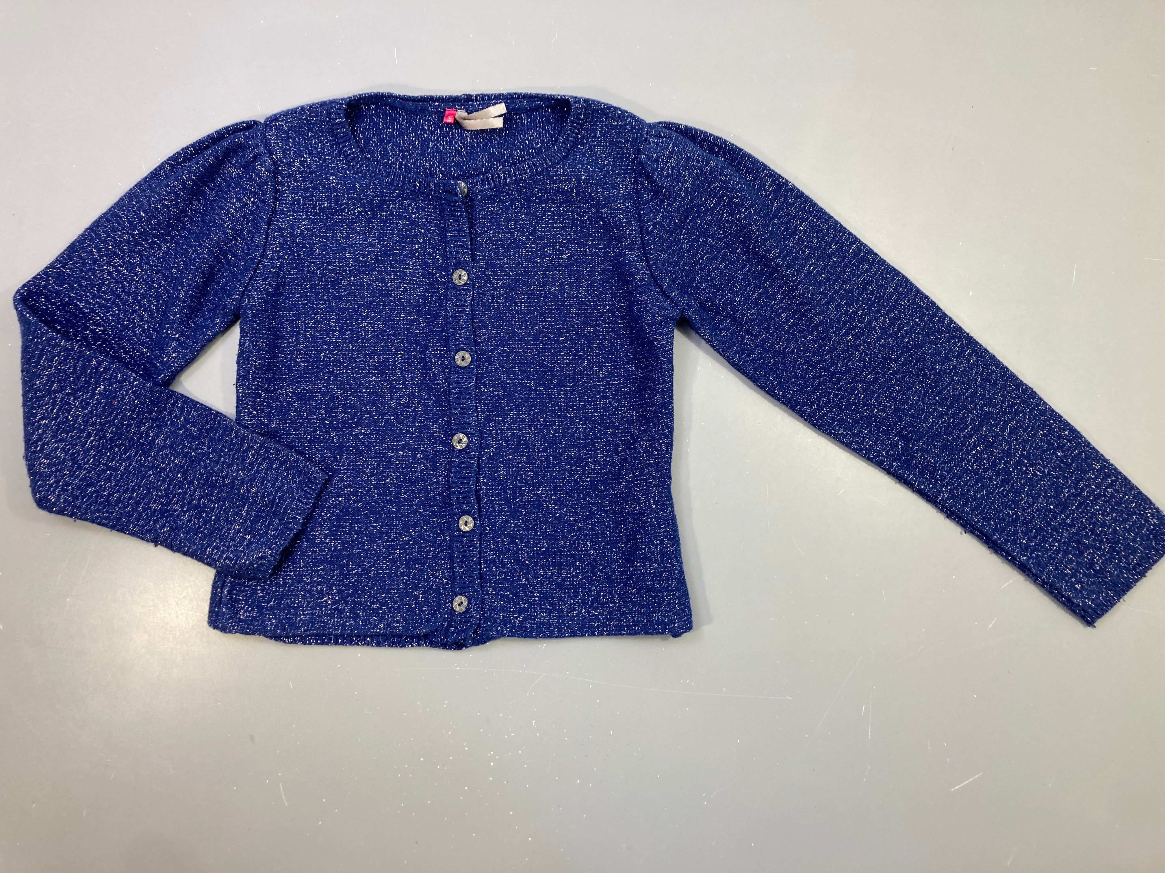 Gilet bleu fils métalisé argenté