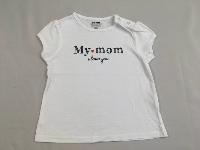 T-shirt m.c blanc Mom, moins cher chez Petit Kiwi