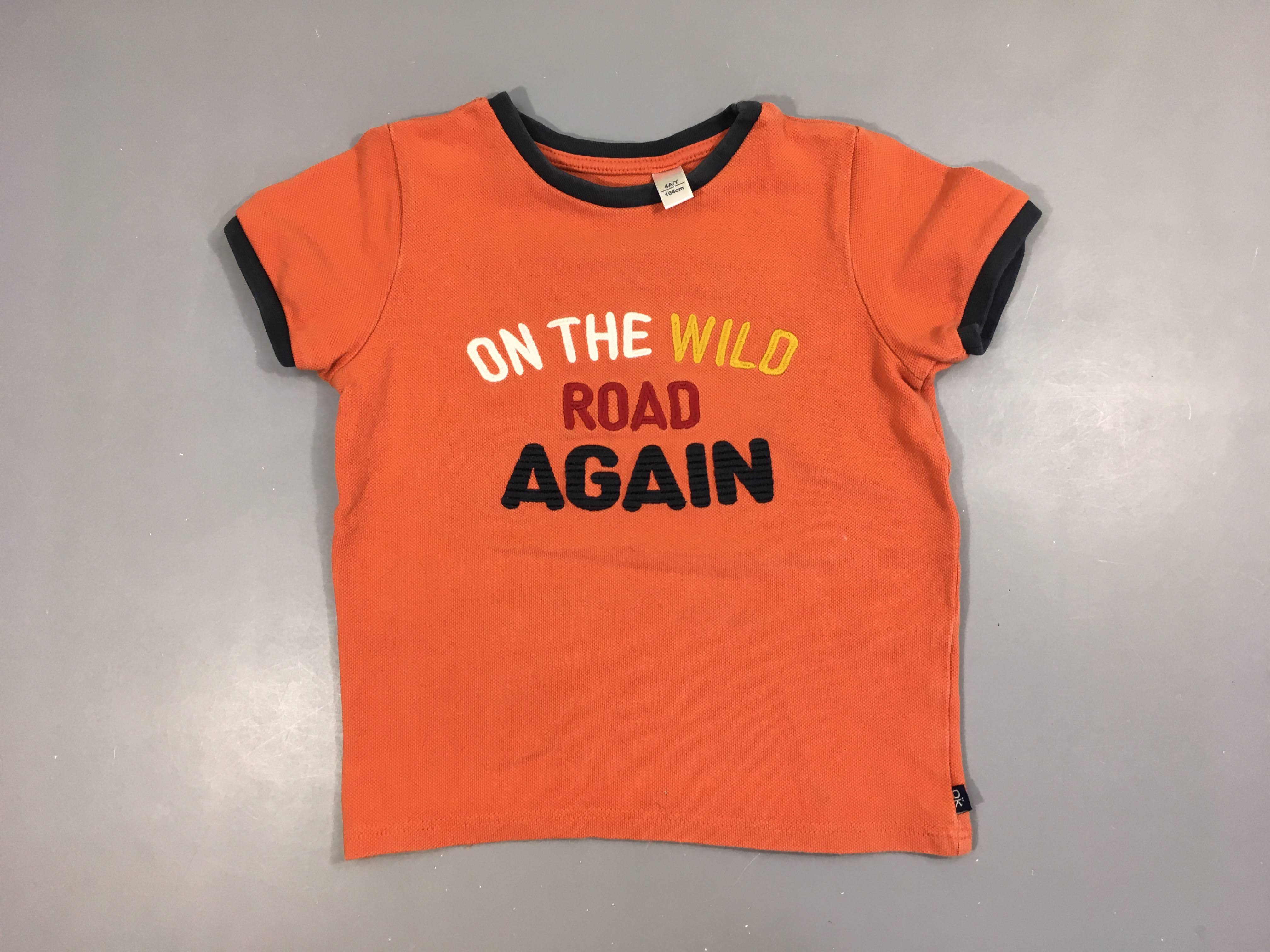 T-shirt m.c coton piqué orange foncé Again