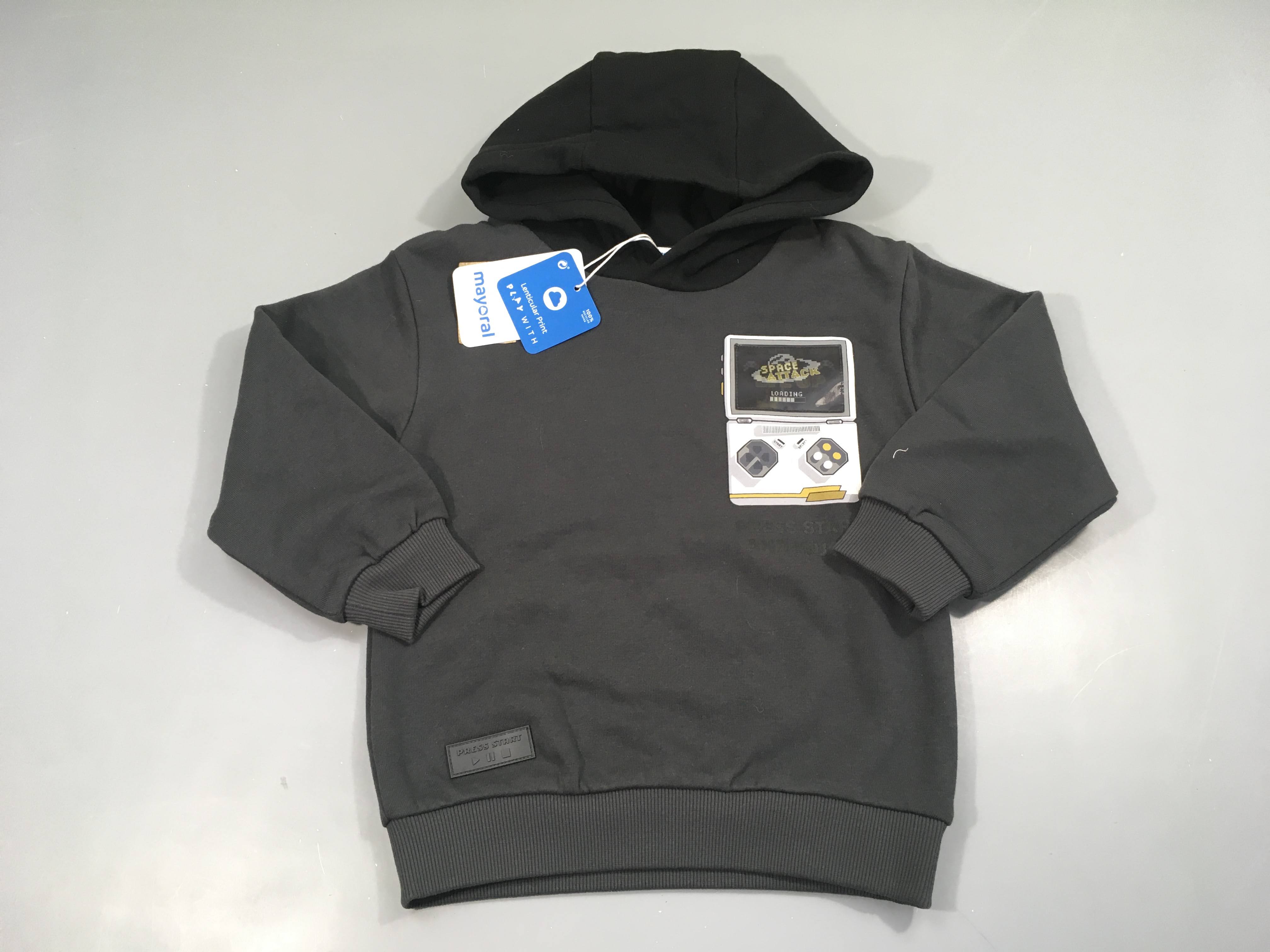 NEUF sweat gris foncé/noir jeu vidéo