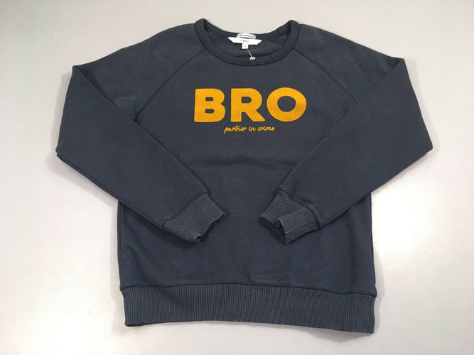 Sweat bleu foncé Bro, moins cher chez Petit Kiwi