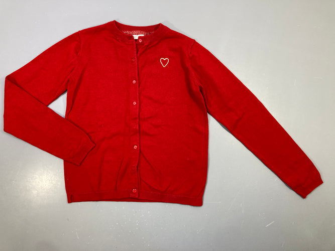 Gilet rouge coeur brodé, moins cher chez Petit Kiwi