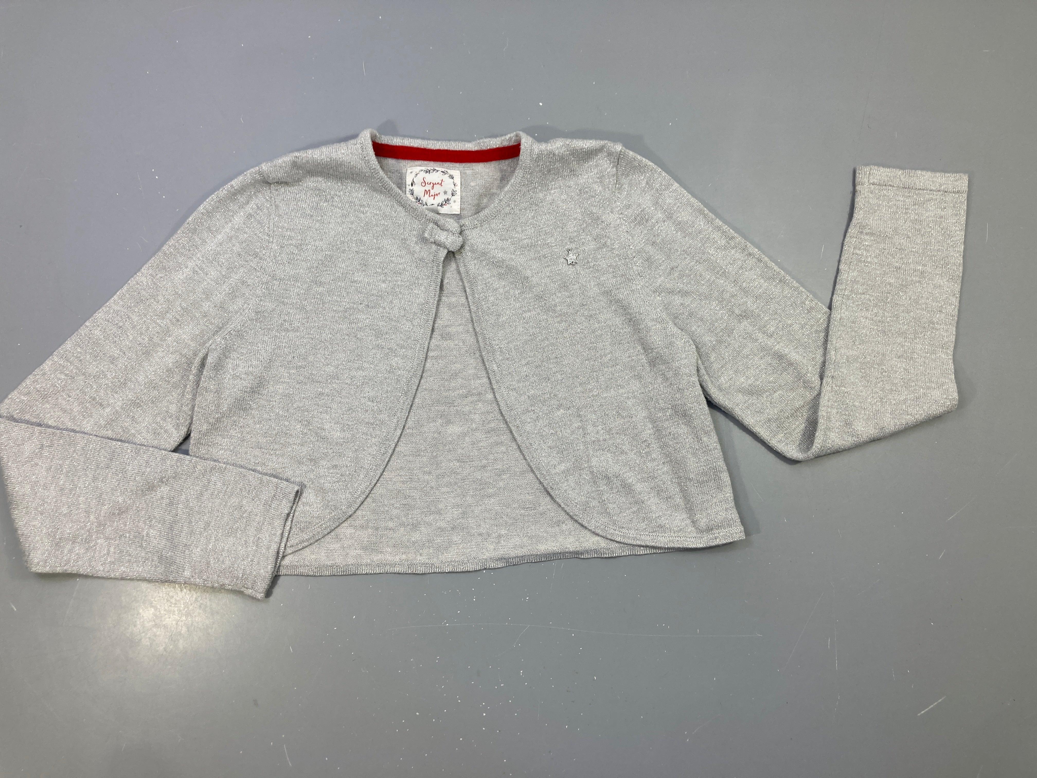 Gilet court gris  irisé argenté