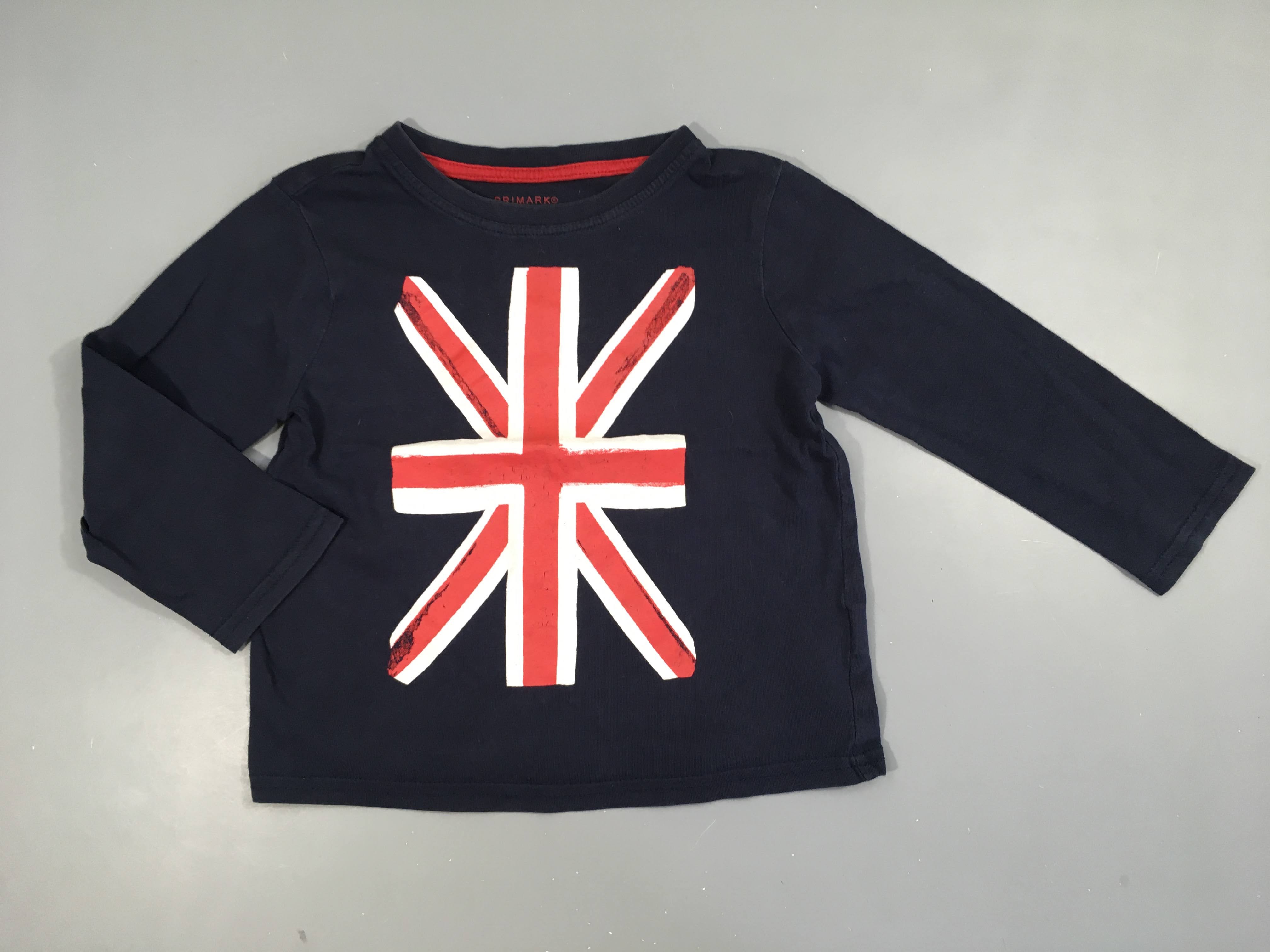 T-shirt m.l bleu foncé drapeau anglais