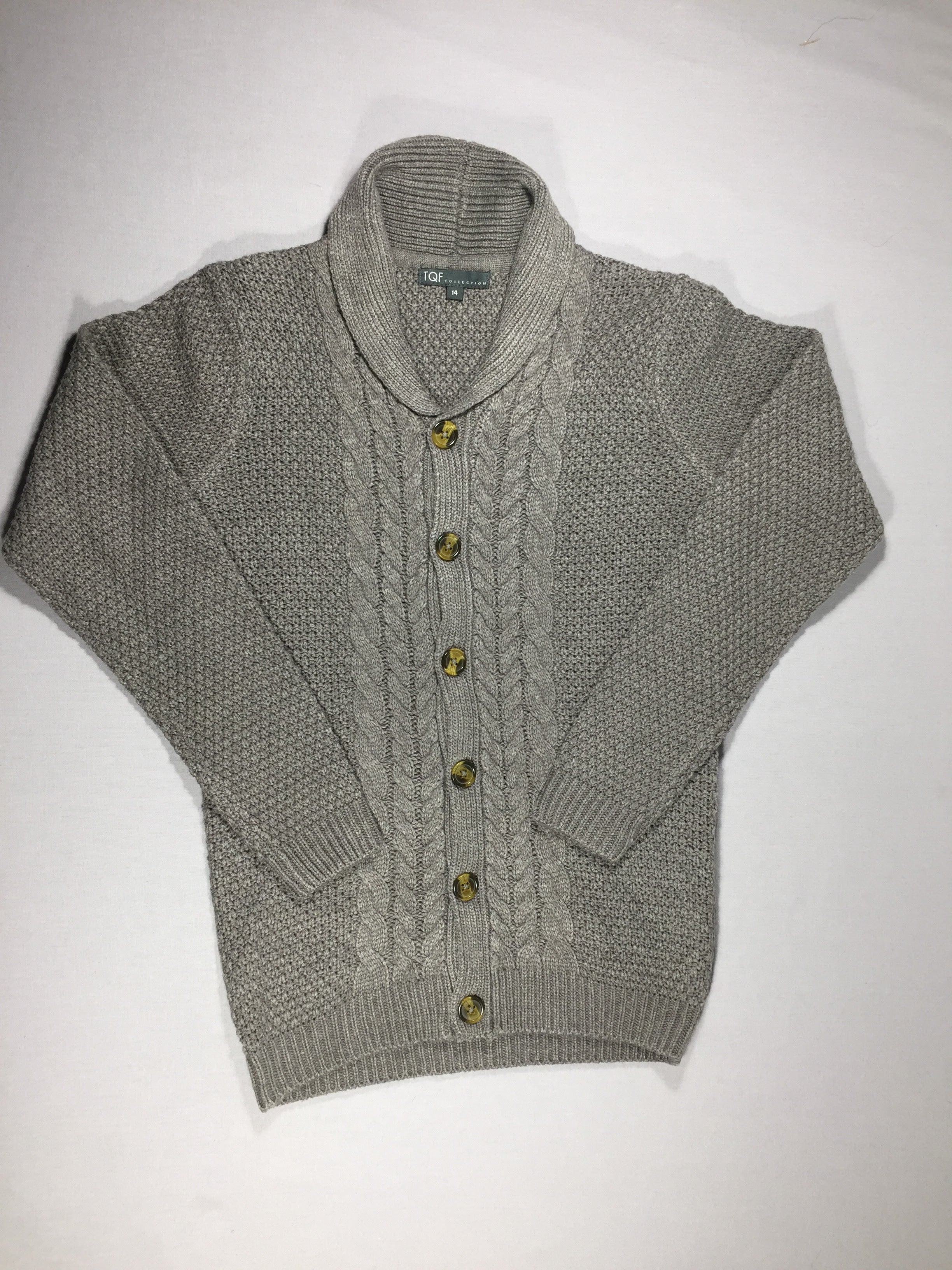 Gilet gris - boutonnés - maille texturée