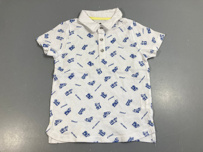 Polo blanc, voitures, moins cher chez Petit Kiwi