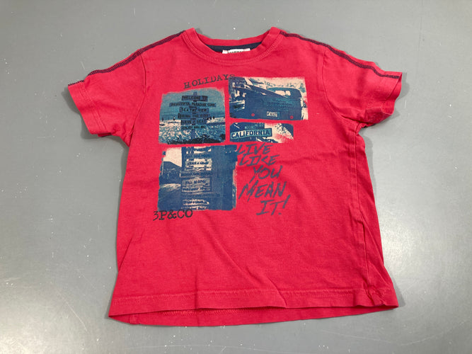 T-shirt m.c rouge, holidays, moins cher chez Petit Kiwi