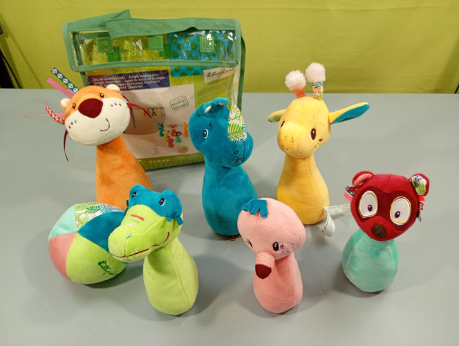 Jeu de quille jungle en tissus, moins cher chez Petit Kiwi