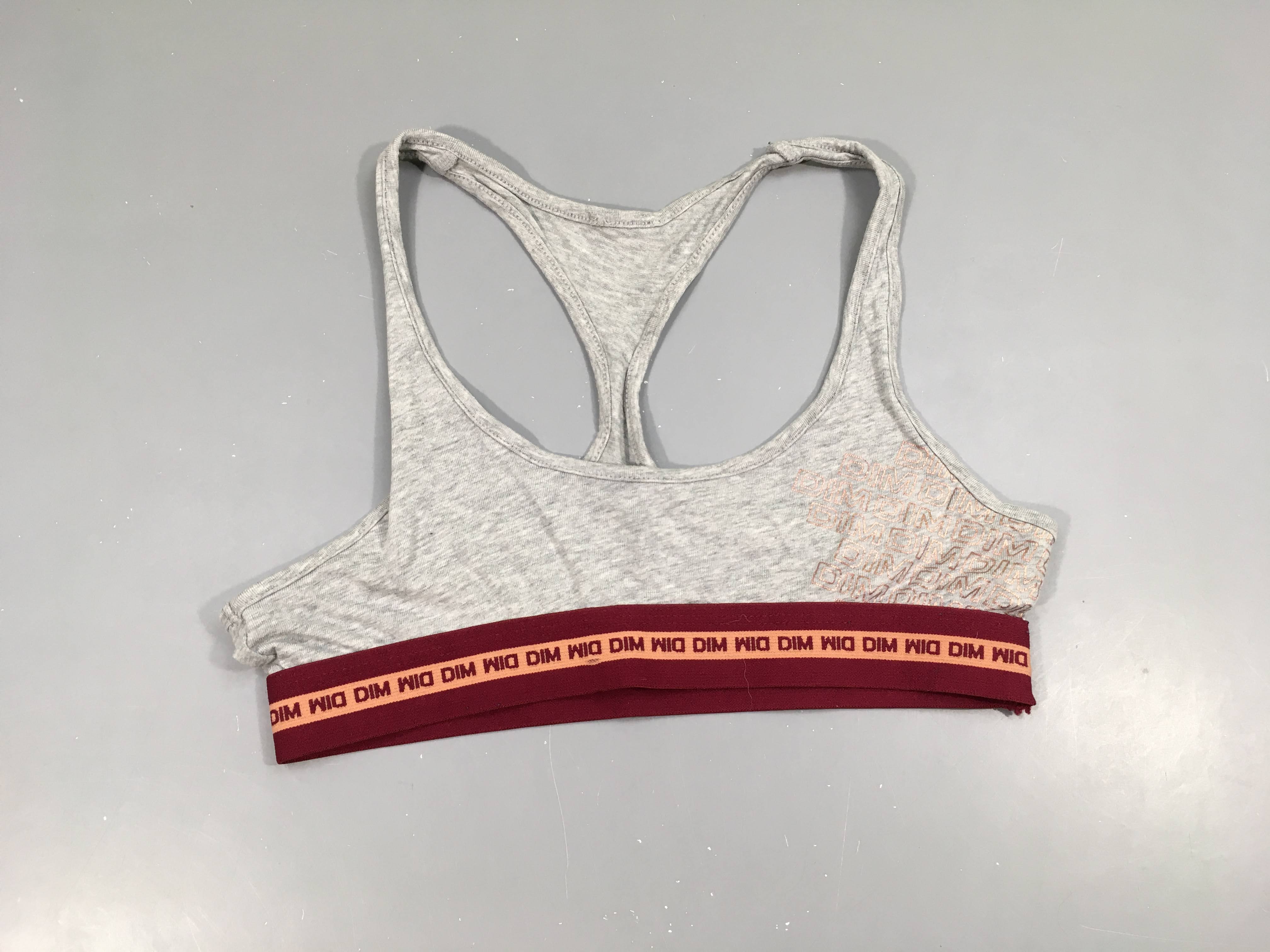 Brassière gris-bordeau Dim