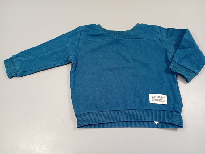 Sweat bleu canard "superior", moins cher chez Petit Kiwi