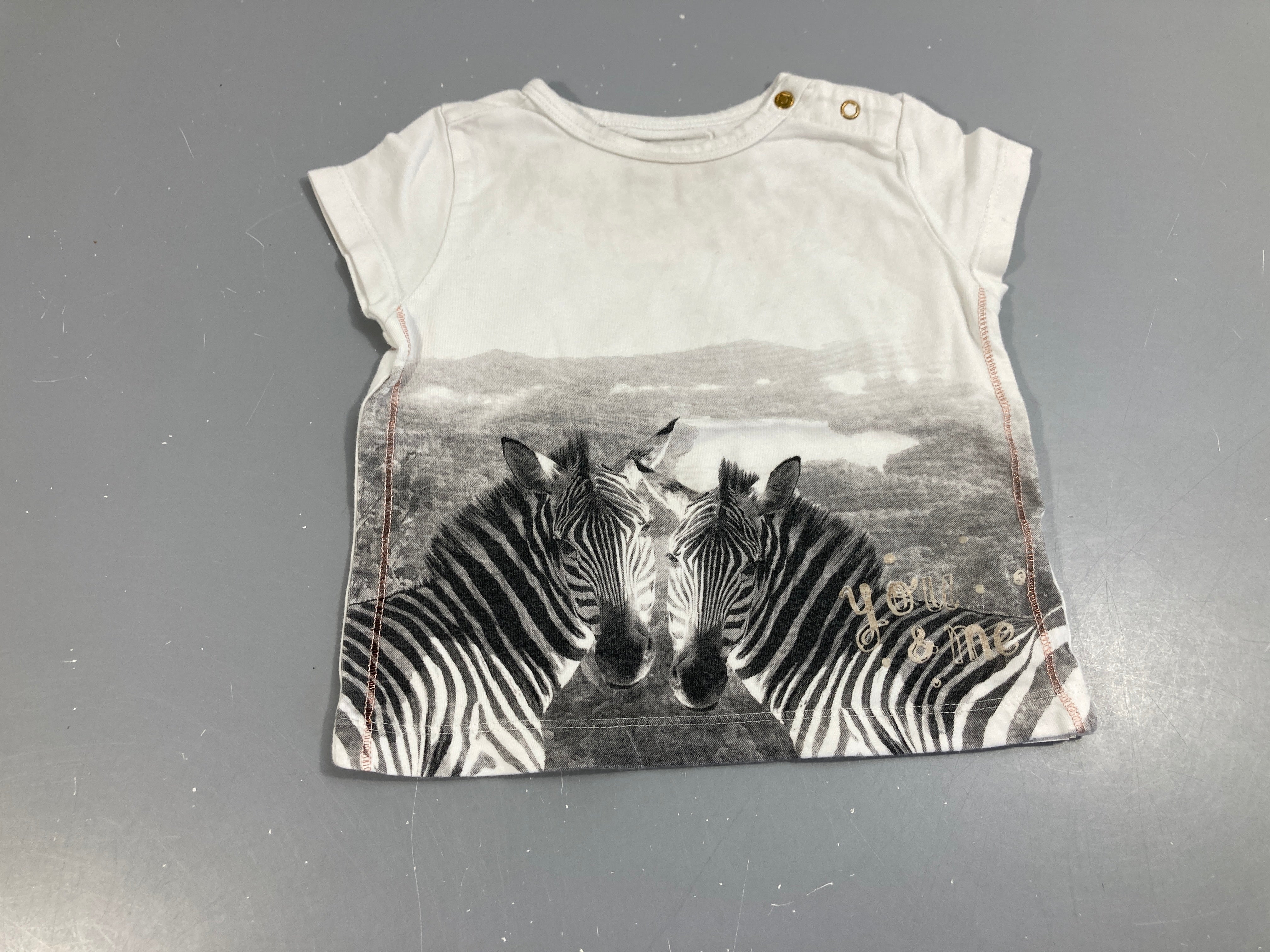 T-shirt m.c blanc, zèbres