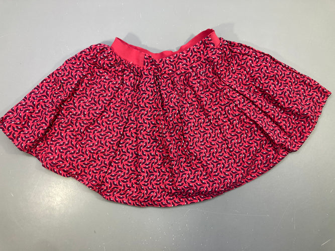 Jupe doublée rose motifs, moins cher chez Petit Kiwi