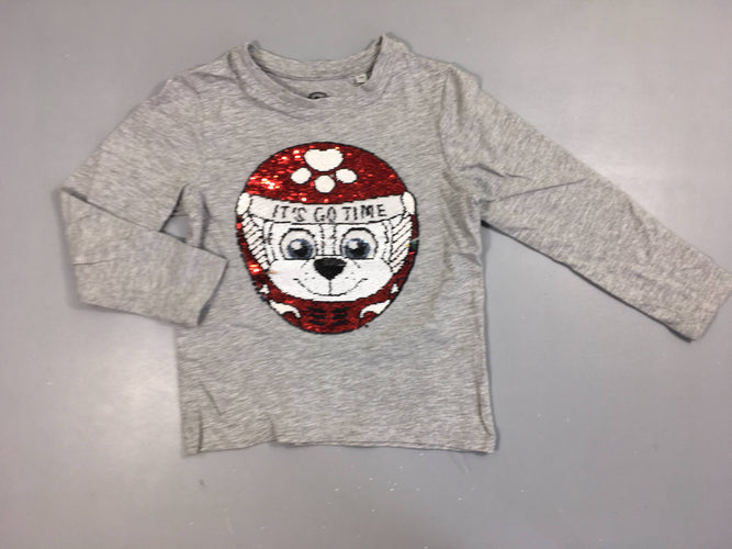 T-shirt m.l chiné pat patrouille sequins, moins cher chez Petit Kiwi