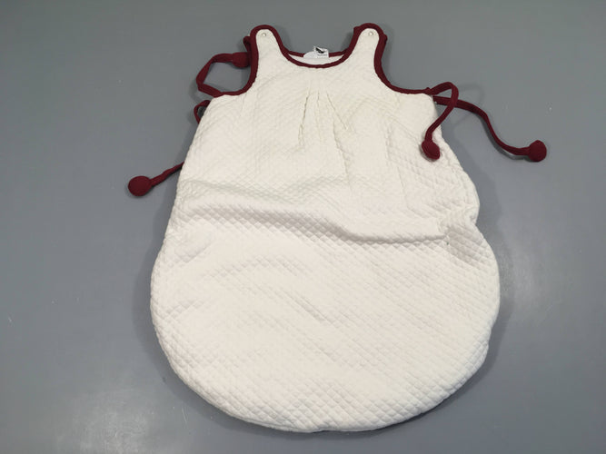 Sac de couchage blanc texturé/rouge noeuds Risu risu, taille 1, moins cher chez Petit Kiwi