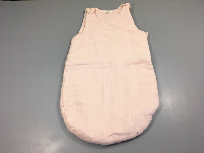 Sac de couchage s.m gaze de coton rose pâle Lebôme 6-12m, légèrement bouloché, moins cher chez Petit Kiwi
