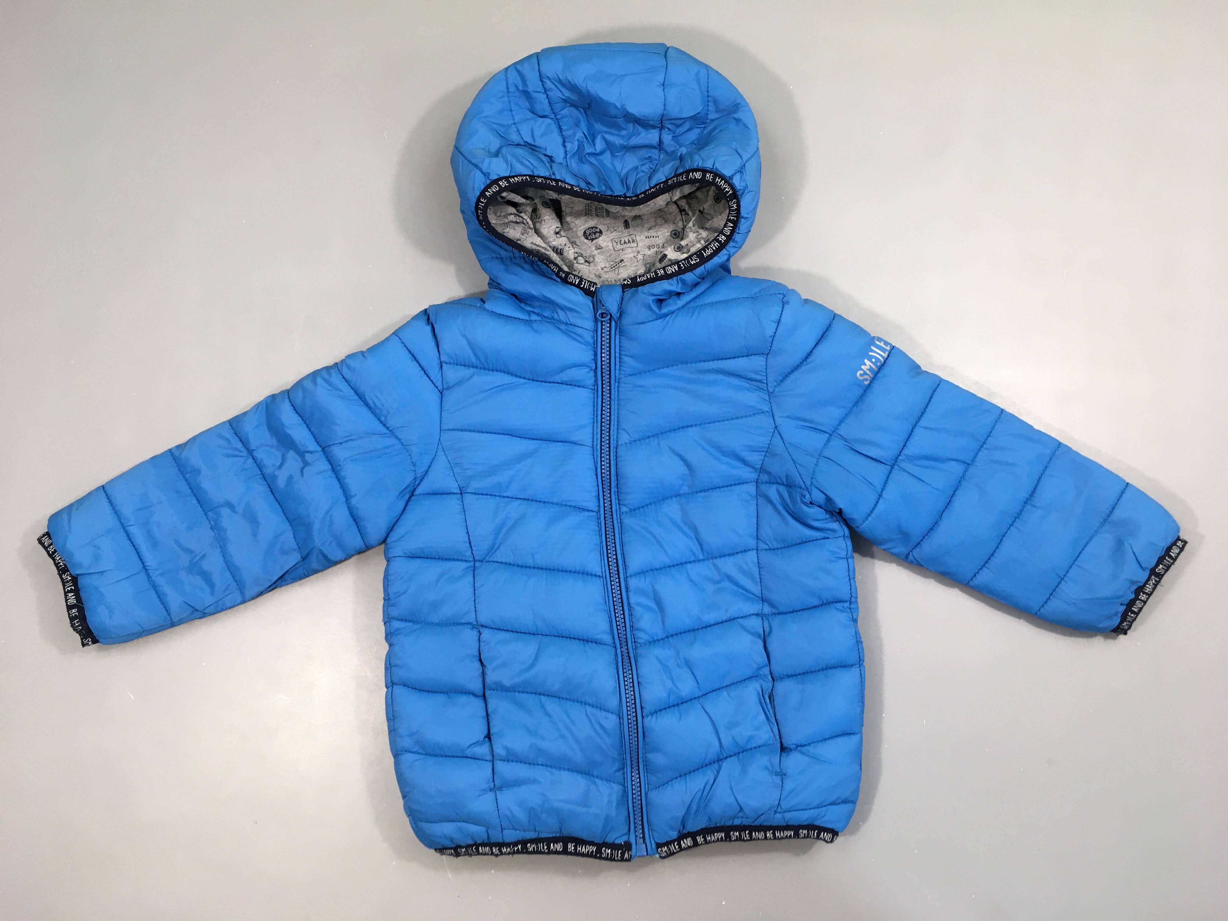 Doudoune light bleue à capuche