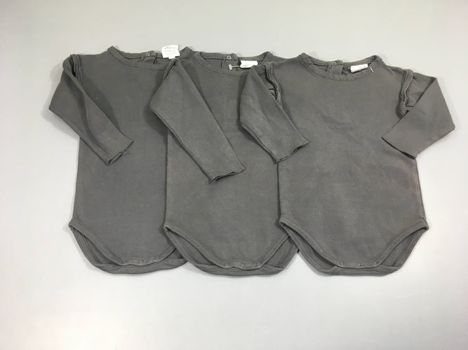Lot de 3 bodies ml gris effet effiloché Studio Bohème, moins cher chez Petit Kiwi