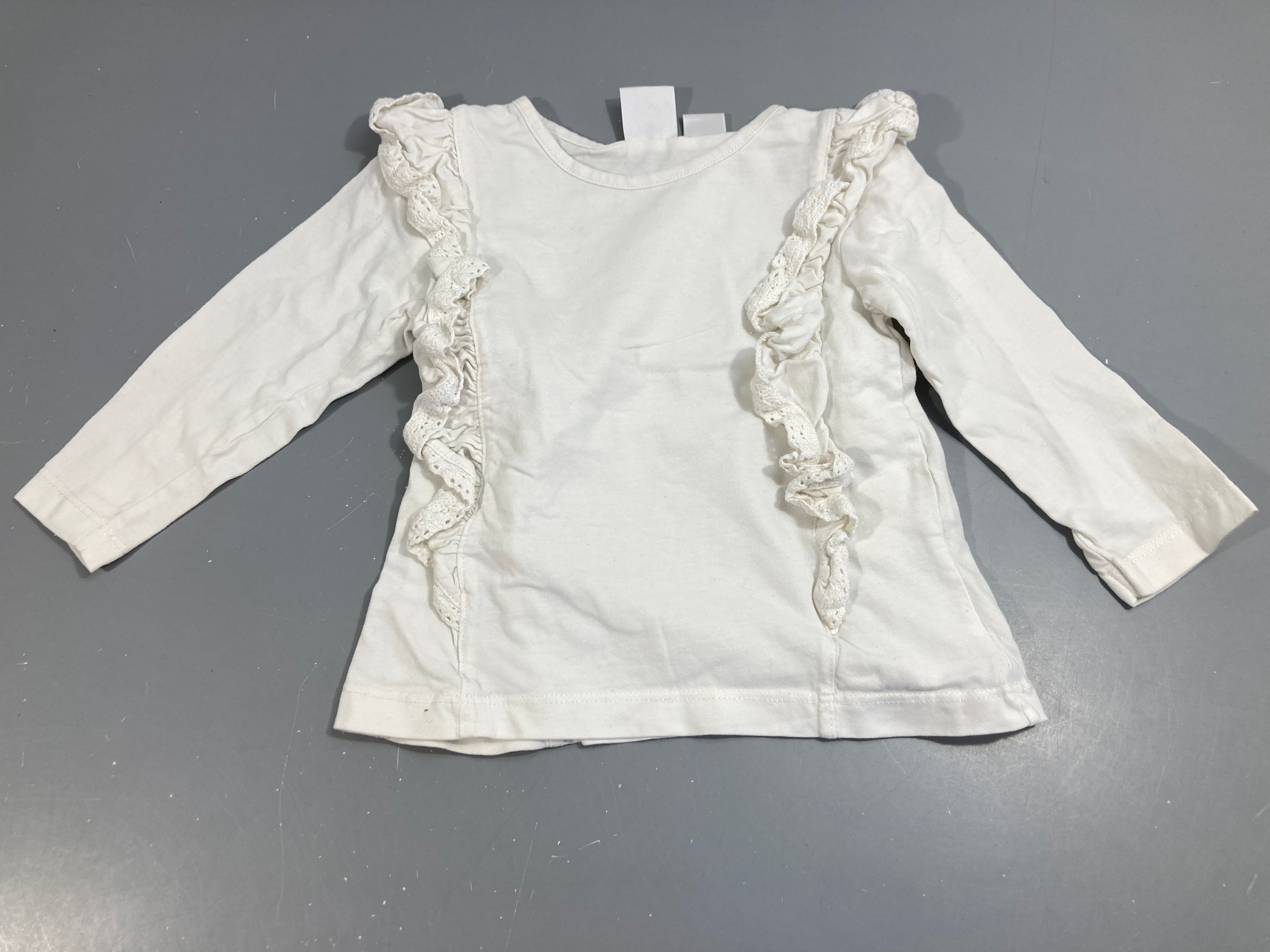 T-shirt m.l blanc, dentelle