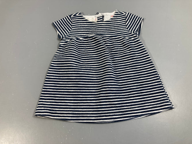 Robe m.c rayures bleu/blanc, moins cher chez Petit Kiwi