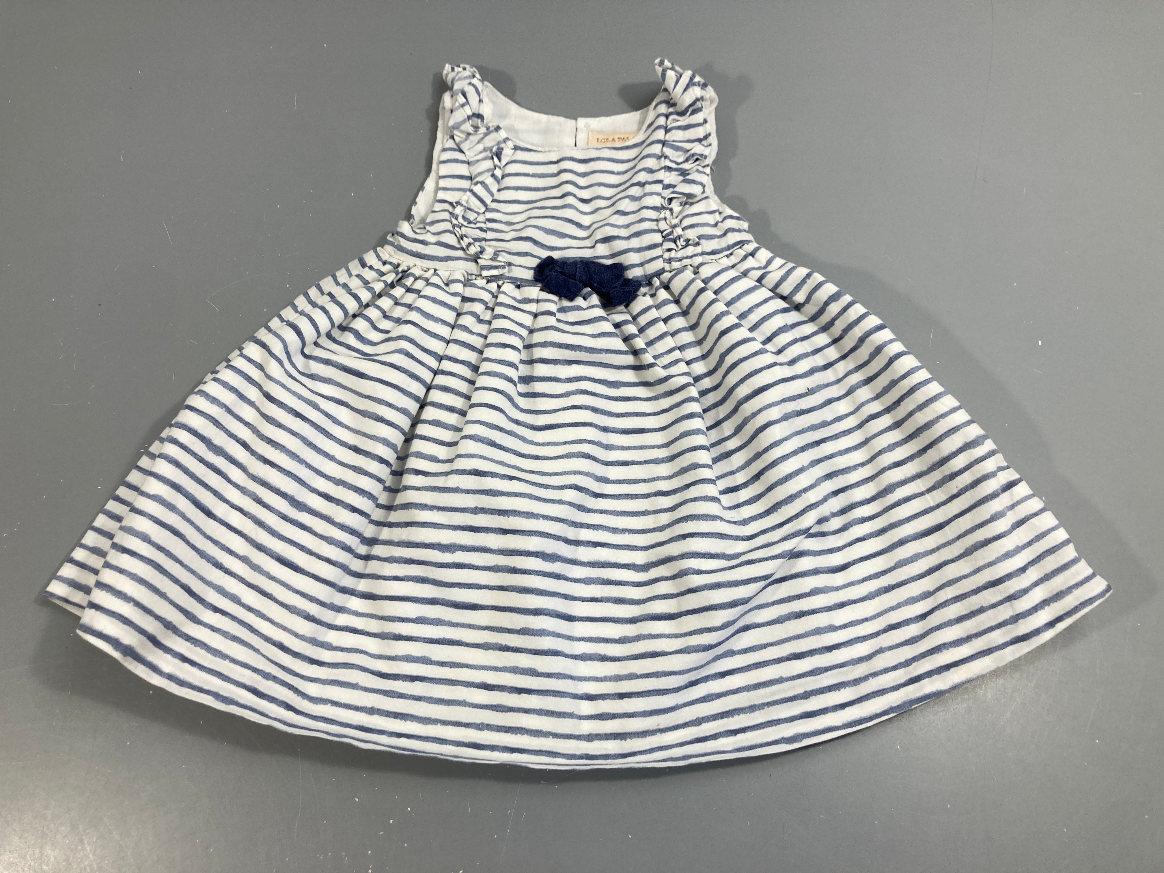 Robe s.m tissu rayé bleu/blanc, Lola Palacios