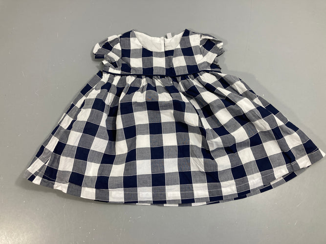 Robe m.c carreaux bleu/blanc, moins cher chez Petit Kiwi