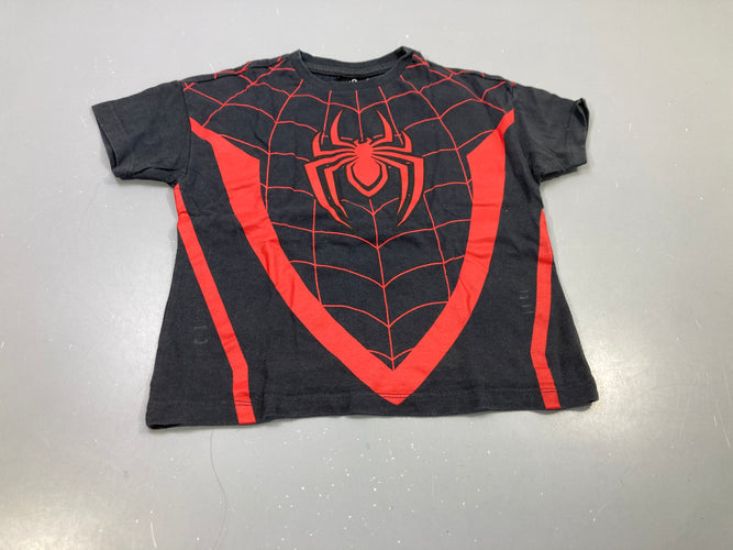 T-shirt m.c noir, toile et arraignée rouge. Mar.vel, moins cher chez Petit Kiwi