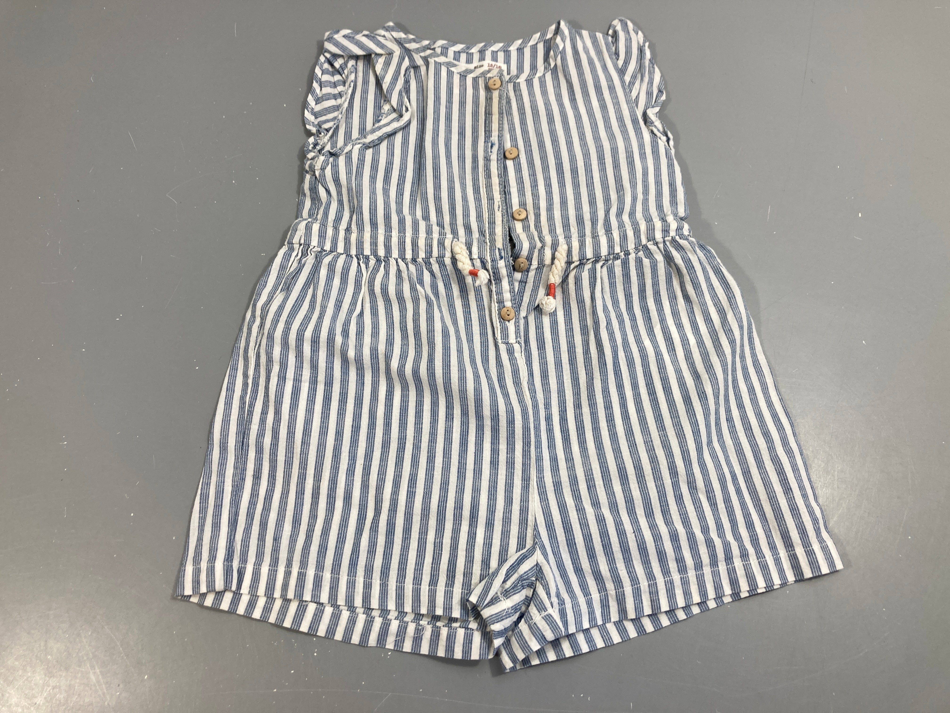 Combishort s.m tissu ligné bleu et blanc