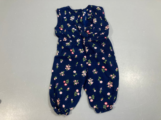 Combinaison s.m tisuu bleu foncé fleuri, moins cher chez Petit Kiwi