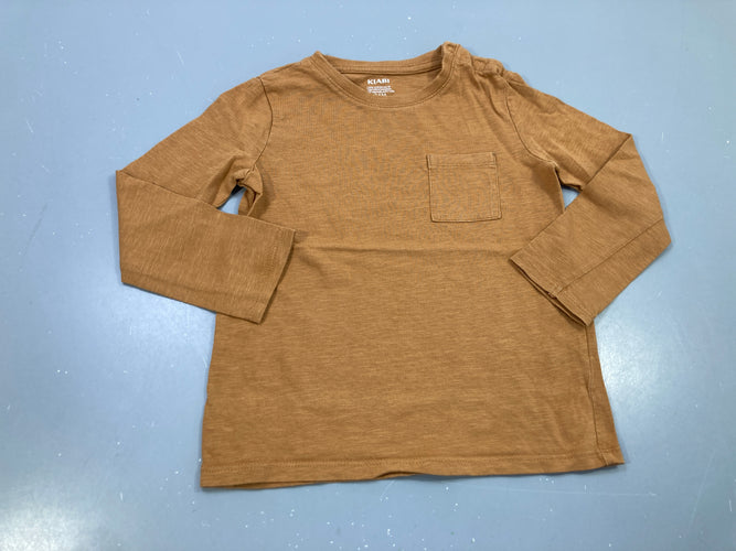 T-shirt m.l brun clair flammé, petite poche, moins cher chez Petit Kiwi